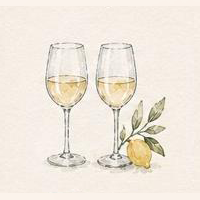 Copas de vino y un limón